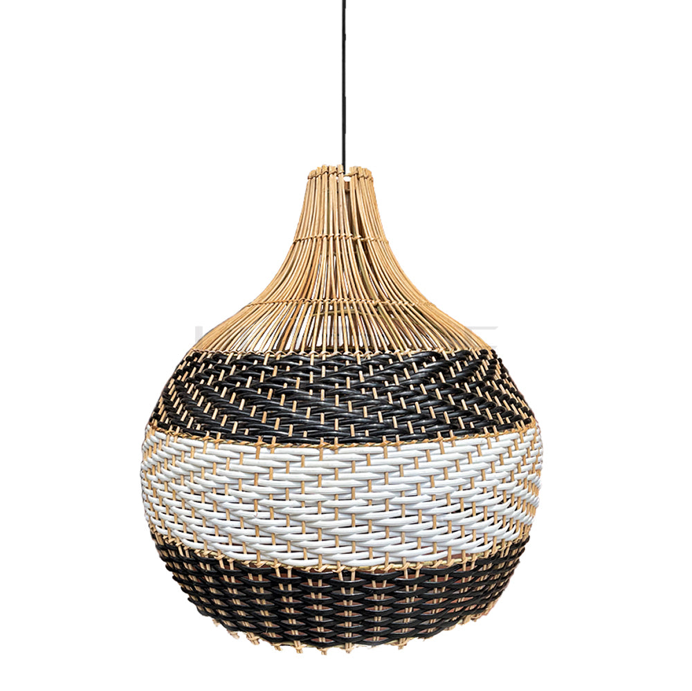 rattan pendant hang lamp shades medewi black bali design hand carved hand made home decorative house furniture wood material