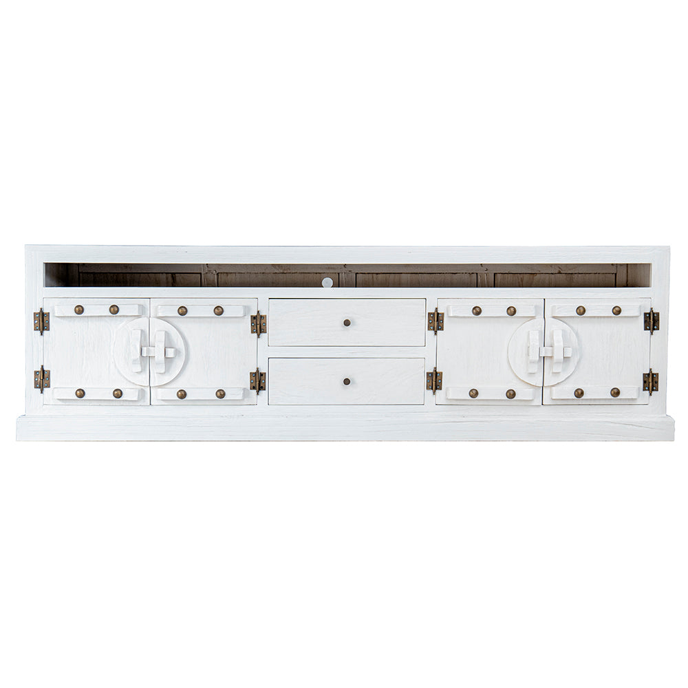 Wooden Media Console "Inggrid" - White Wash