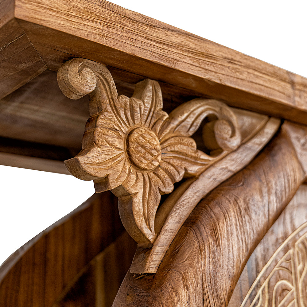 Wooden Carved Console Table "Kamelia" - 170 cm