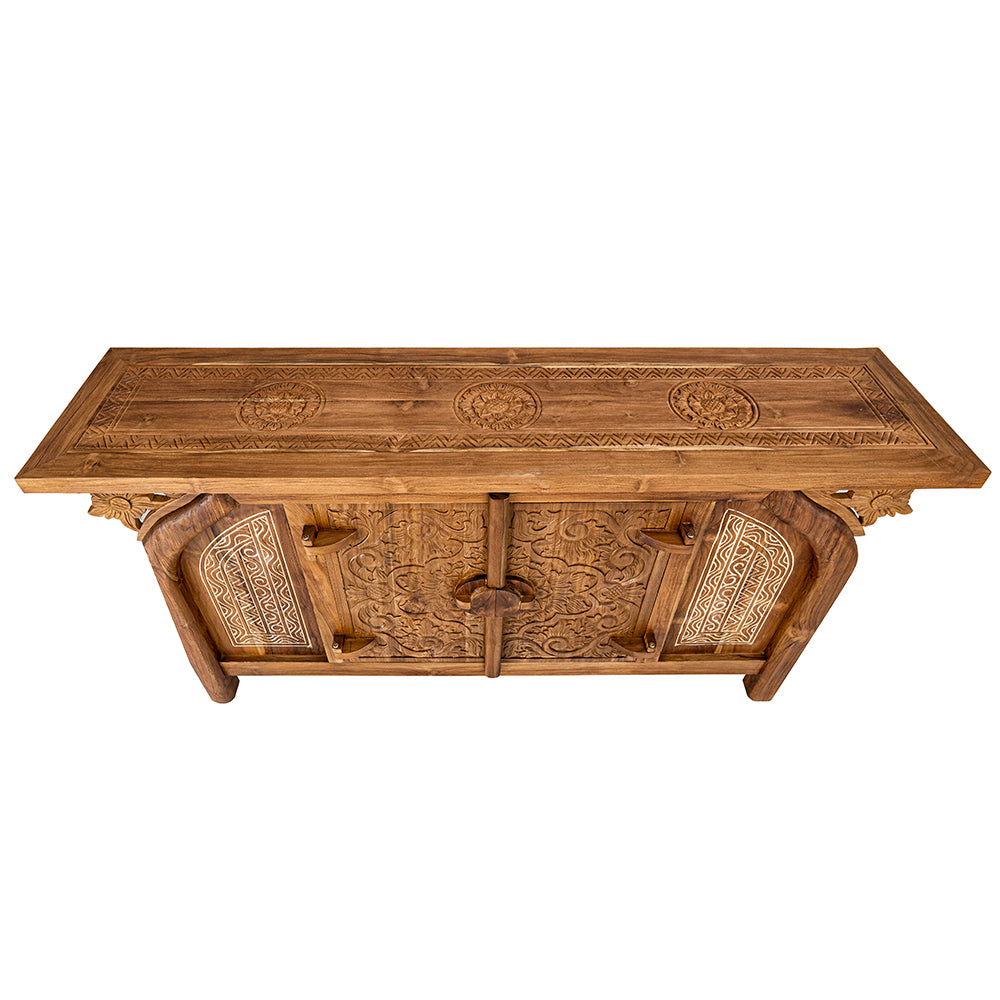 Wooden Carved Console Table "Kamelia" - 170 cm