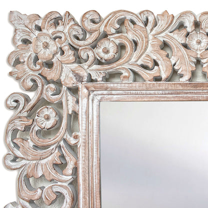 wood mirror agung antic wash bali design hand carved hand made home decorative house furniture wood material