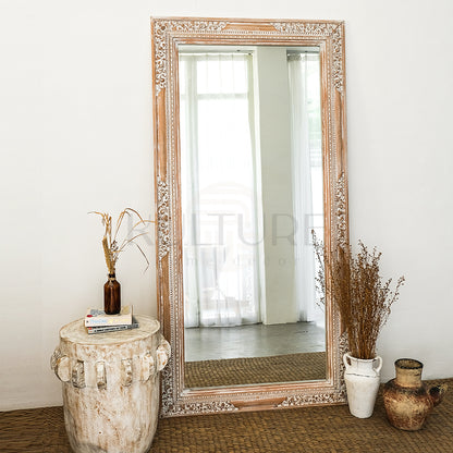wood mirror balian antic wash bali design hand carved hand made home decorative house furniture wood material