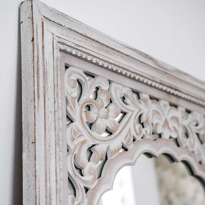 wood mirror cahaya antic wash bali design hand carved hand made home decorative house furniture wood material