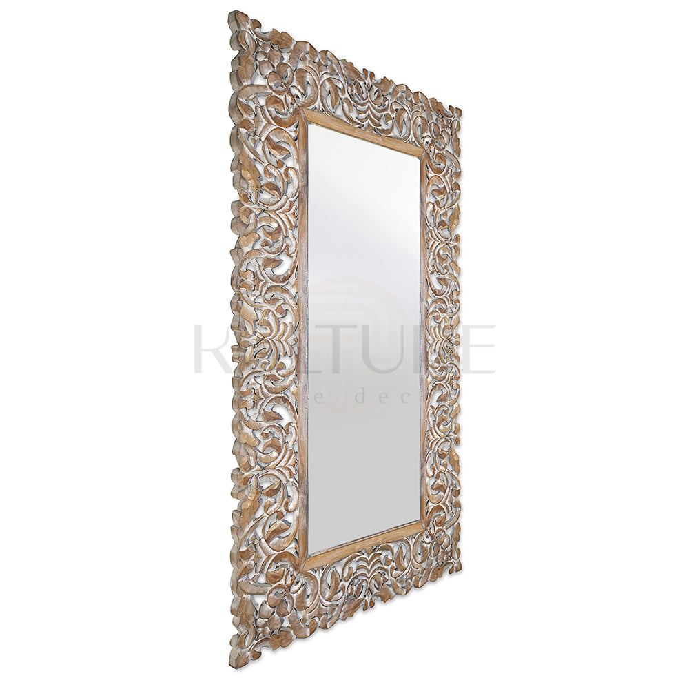 wood mirror semesta antic wash bali design hand carved hand made home decorative house furniture wood material